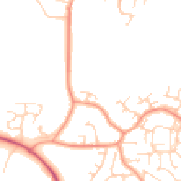 Daytime road noise heatmap for GU17 0DJ