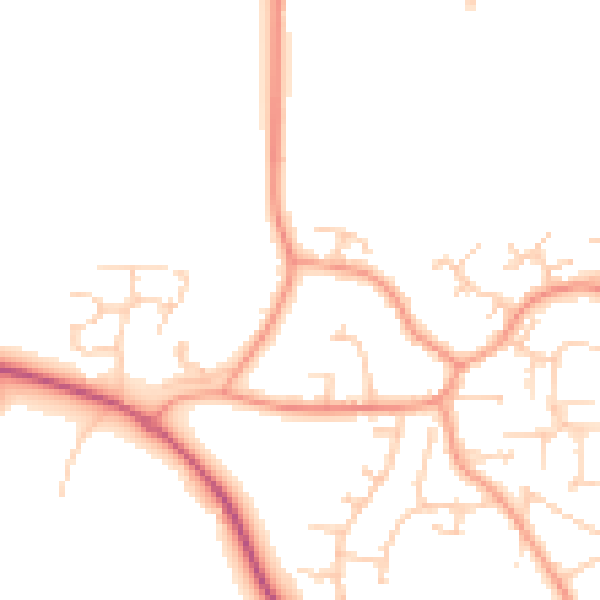 Daytime road noise heatmap for GU17 0DL