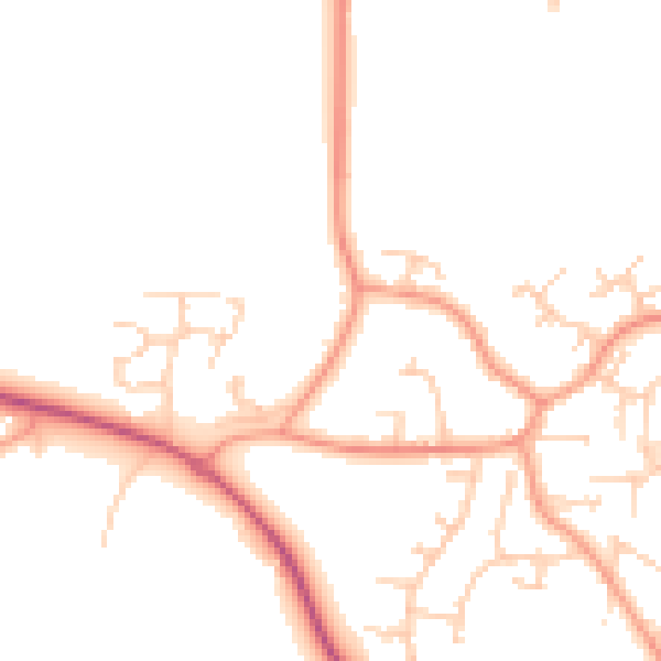 Daytime road noise heatmap for GU17 0DN