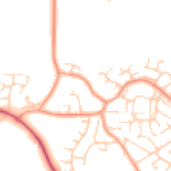 Daytime road noise heatmap for GU17 0DQ