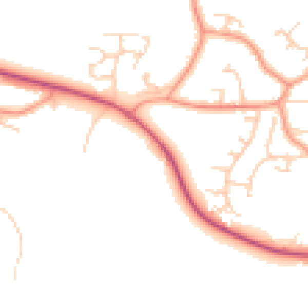 Daytime road noise heatmap for GU17 0DS