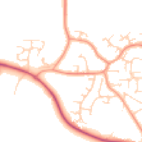 Daytime road noise heatmap for GU17 0DT