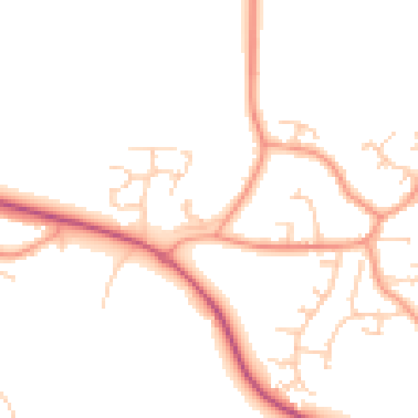 Daytime road noise heatmap for GU17 0DW
