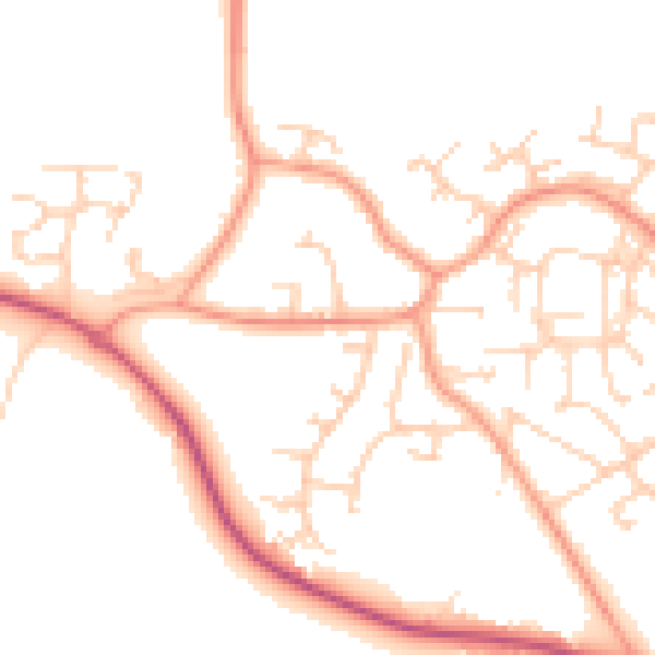 Daytime road noise heatmap for GU17 0DX