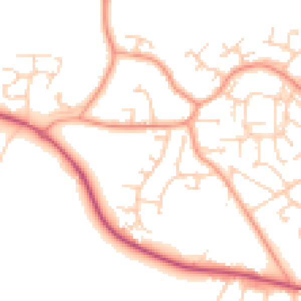 Daytime road noise heatmap for GU17 0ED