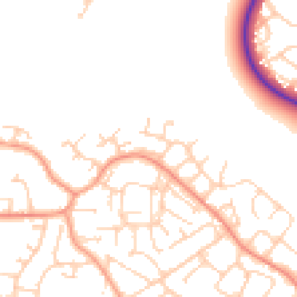 Daytime road noise heatmap for GU17 0EU