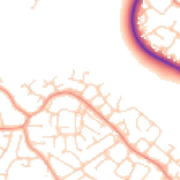 Daytime road noise heatmap for GU17 0HA
