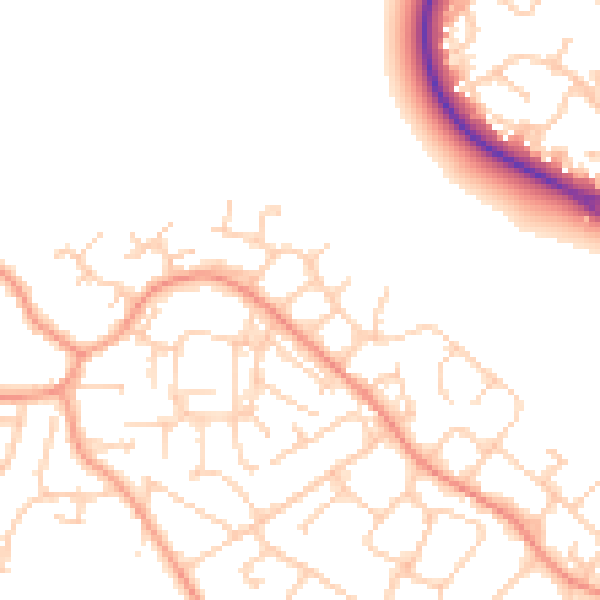 Daytime road noise heatmap for GU17 0HD