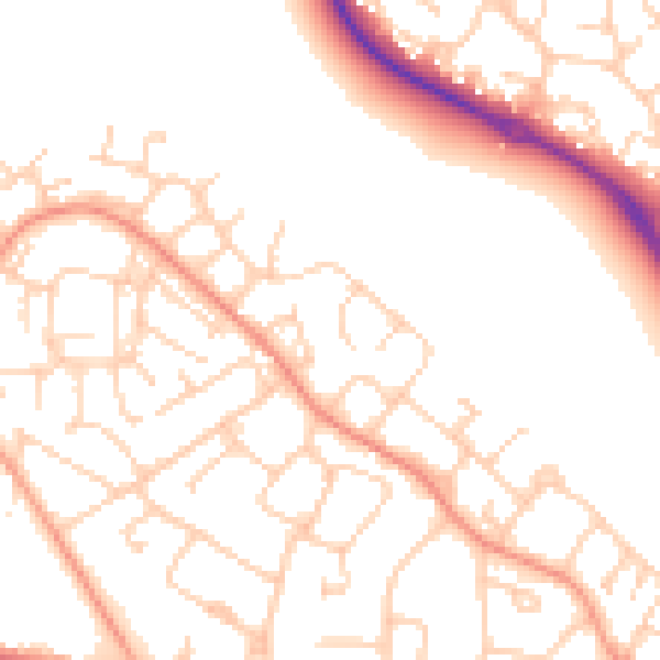 Daytime road noise heatmap for GU17 0HJ