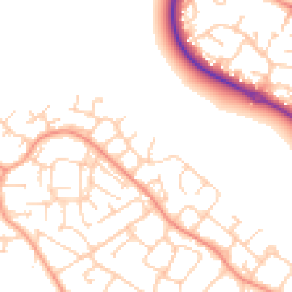 Daytime road noise heatmap for GU17 0HQ