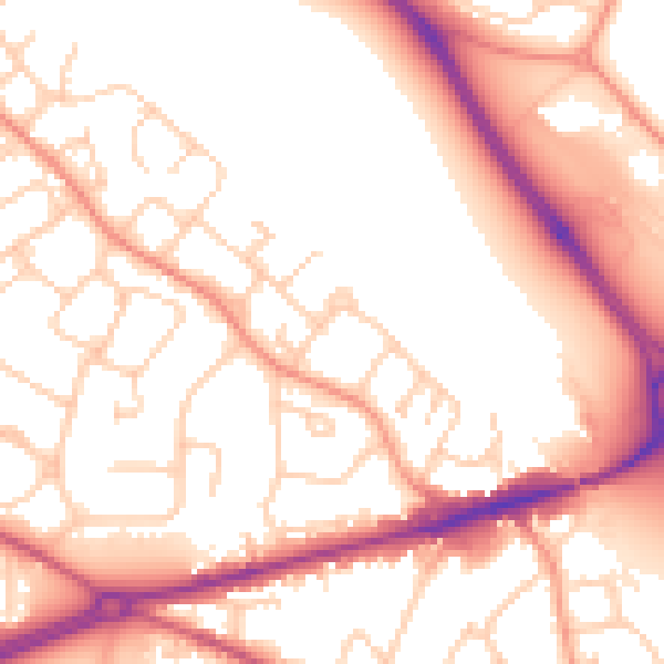Daytime road noise heatmap for GU17 0JJ