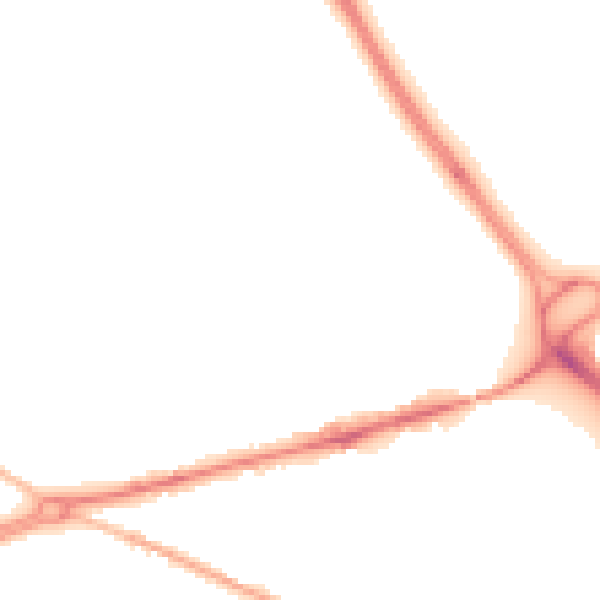 Night-time road noise heatmap for GU17 0JL