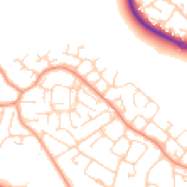 Daytime road noise heatmap for GU17 0LA