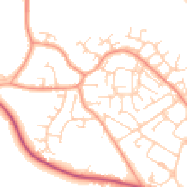 Daytime road noise heatmap for GU17 0LP