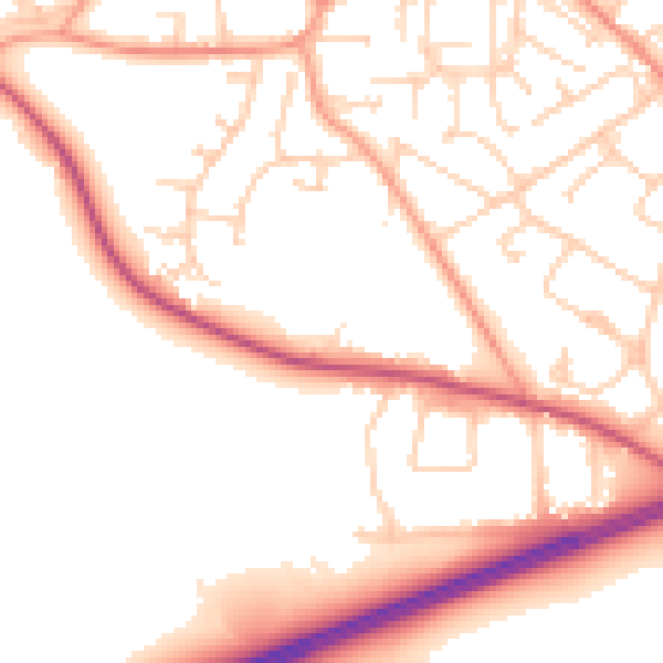 Daytime road noise heatmap for GU17 0NX