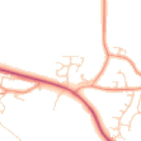 Daytime road noise heatmap for GU17 0SD