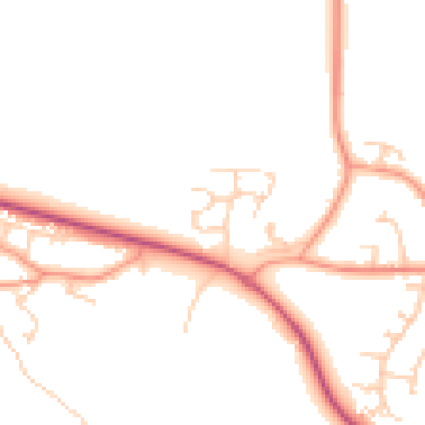 Daytime road noise heatmap for GU17 0SE