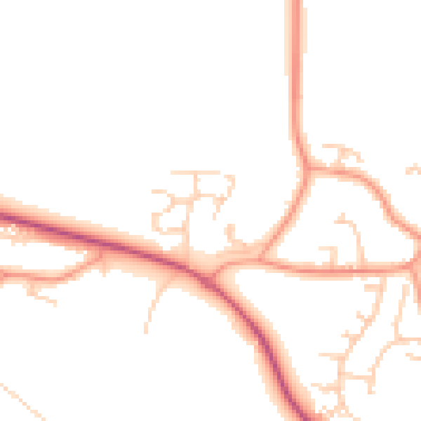 Daytime road noise heatmap for GU17 0SF