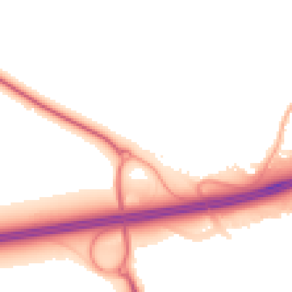 Night-time road noise heatmap for GU17 9AJ