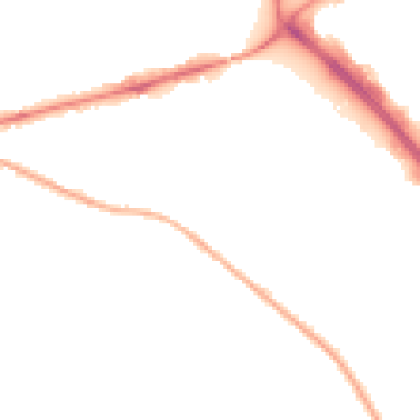 Night-time road noise heatmap for GU17 9BN