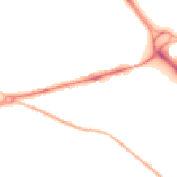 Night-time road noise heatmap for GU17 9DJ