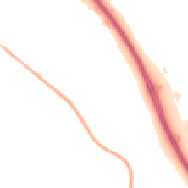 Night-time road noise heatmap for GU17 9DT