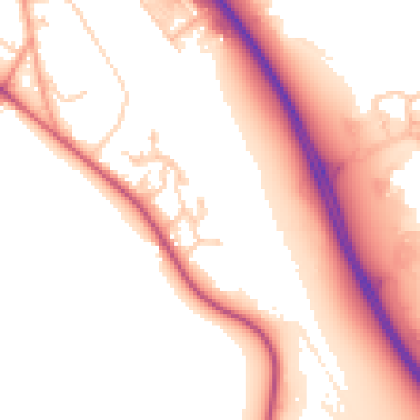 Daytime road noise heatmap for GU17 9DU