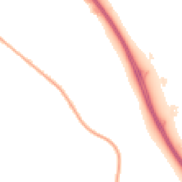 Night-time road noise heatmap for GU17 9DU