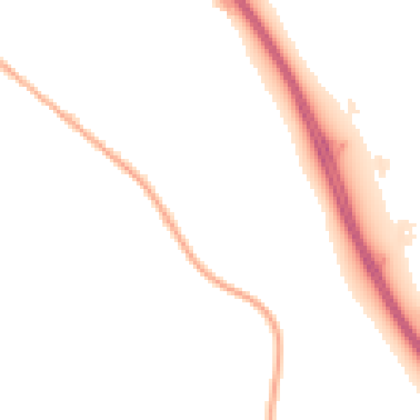 Night-time road noise heatmap for GU17 9DX