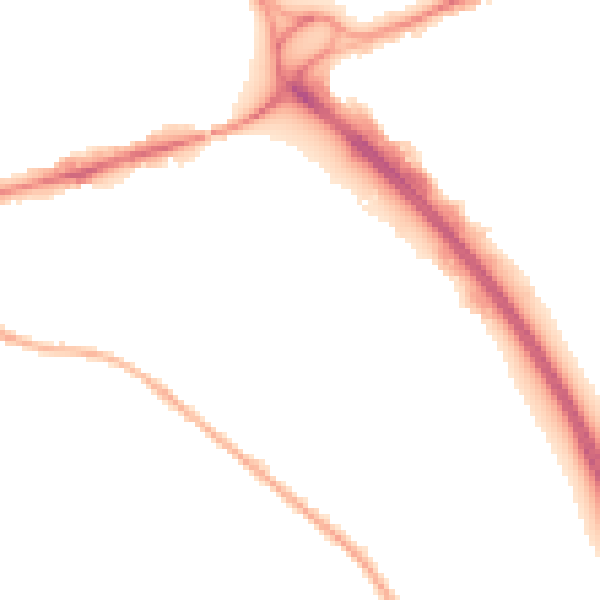 Night-time road noise heatmap for GU17 9DZ