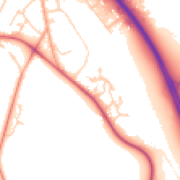 Daytime road noise heatmap for GU17 9EN