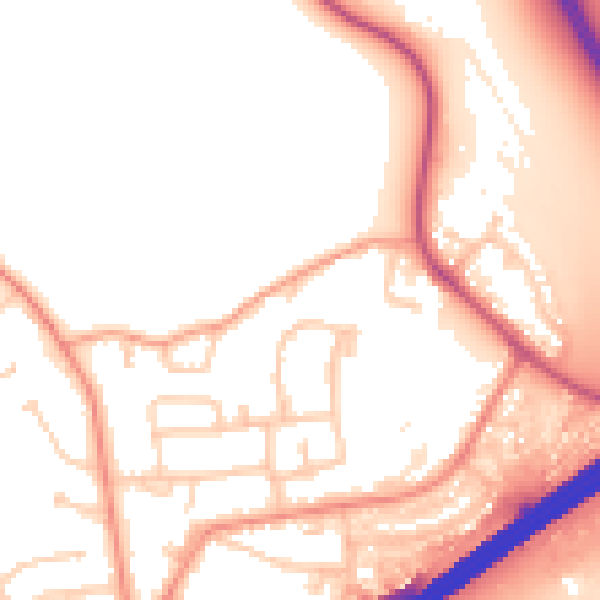 Daytime road noise heatmap for GU17 9HB
