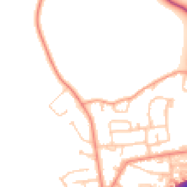 Daytime road noise heatmap for GU17 9HE