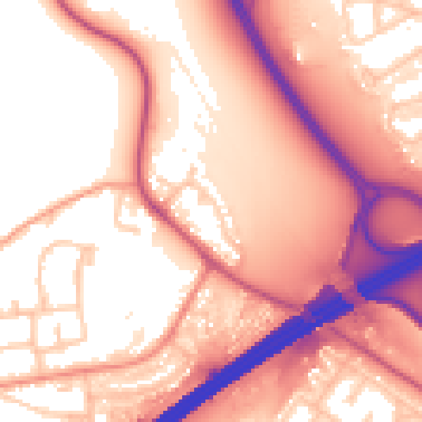 Daytime road noise heatmap for GU17 9HH
