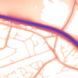 Daytime road noise heatmap for GU18 5AB