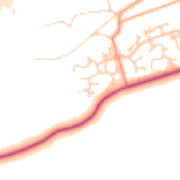 Daytime road noise heatmap for GU18 5LE