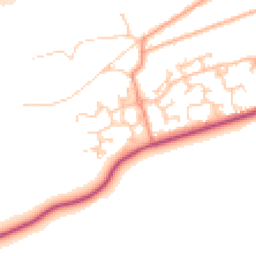 Daytime road noise heatmap for GU18 5LF