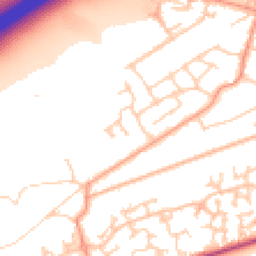 Daytime road noise heatmap for GU18 5ND