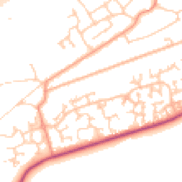 Daytime road noise heatmap for GU18 5PF