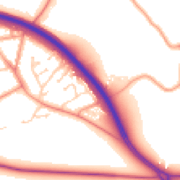 Daytime road noise heatmap for GU18 5QZ