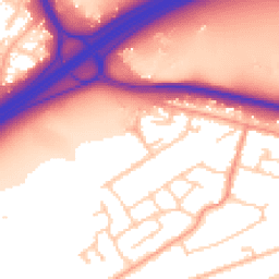 Daytime road noise heatmap for GU18 5RQ