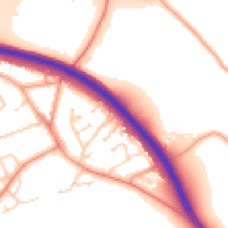 Daytime road noise heatmap for GU18 5RX