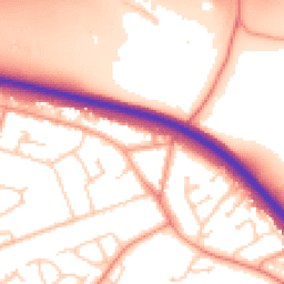 Daytime road noise heatmap for GU18 5SQ