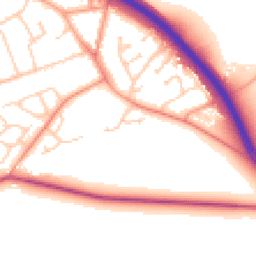 Daytime road noise heatmap for GU18 5SW