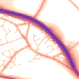 Daytime road noise heatmap for GU18 5SY