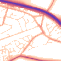 Daytime road noise heatmap for GU18 5TA