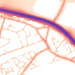Daytime road noise heatmap for GU18 5UE