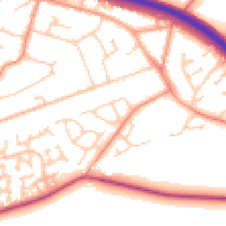 Daytime road noise heatmap for GU18 5XF