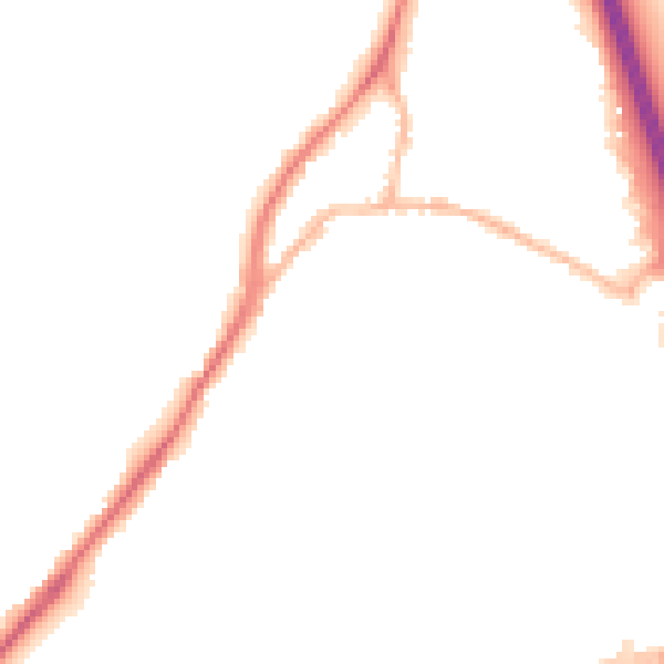 Night-time road noise heatmap for GU19 5AB