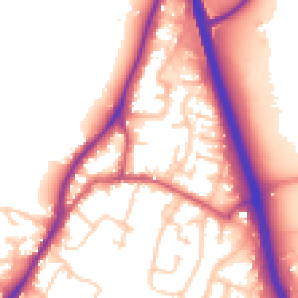 Daytime road noise heatmap for GU19 5AJ
